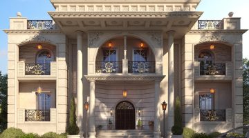 صور أفضل واجهات فلل حجر وبروفايل 2025