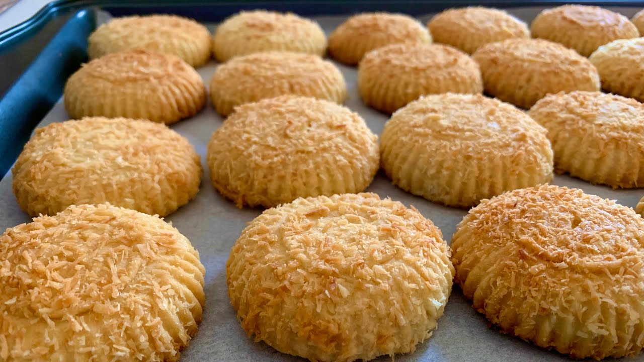 طريقه عمل بسكويت جوز الهند